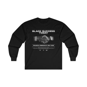 Black Success Long Sleeve Tee